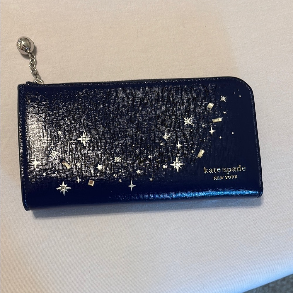 Kate Spade Midnight Blue Wallet with Starry Design